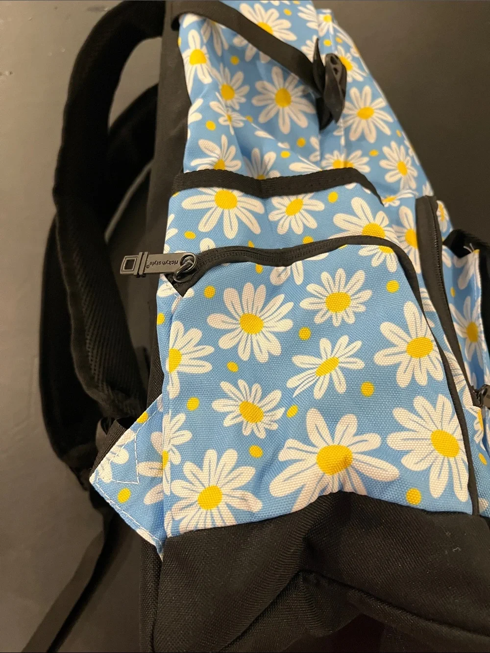Rickyh Style Blue Daisy Print Backpack